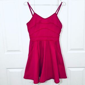 Dress the Population Fuchsia Pink Fit and Flare Mini Tank Dress Size Small